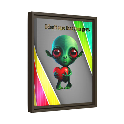 I don't care that your grey - framed canvas art (rainbow split)