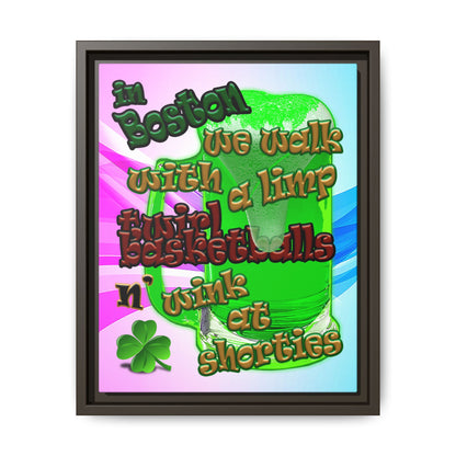 celtics logo - framed canvas art (light blue-pink wave)