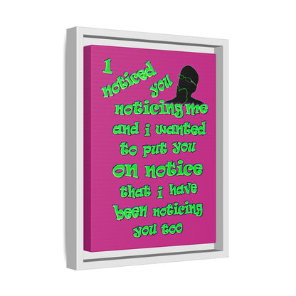 noticed you noticing - framed canvas art (pink)