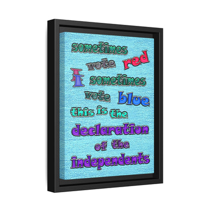 declaration of the independents - framed canvas art (faded blue)