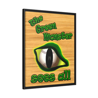 green monster - framed canvas art (butterscotch wood finish)