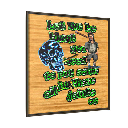 og - framed canvas art (butterscotch wood finish)
