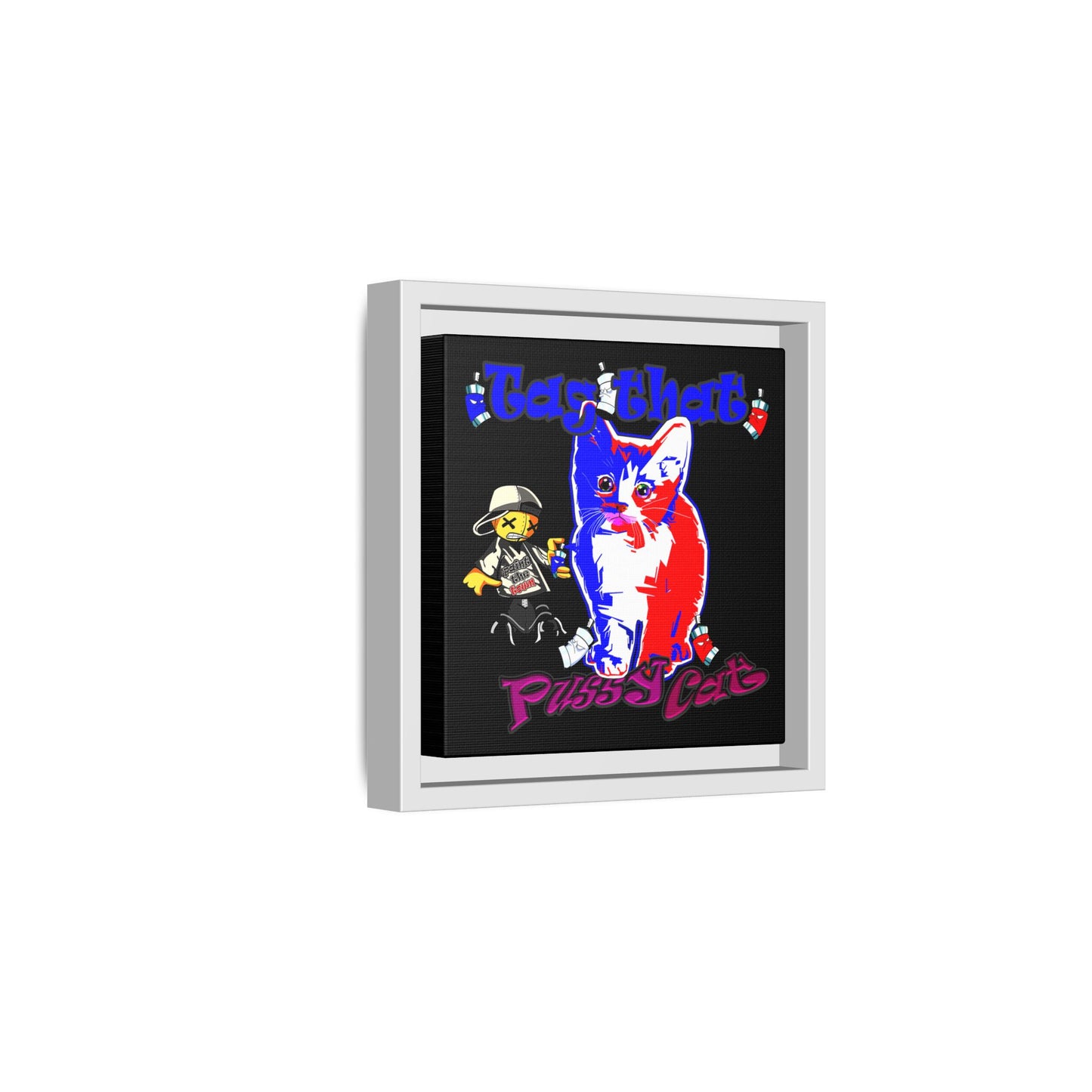 tag that - framed canvas art (black)