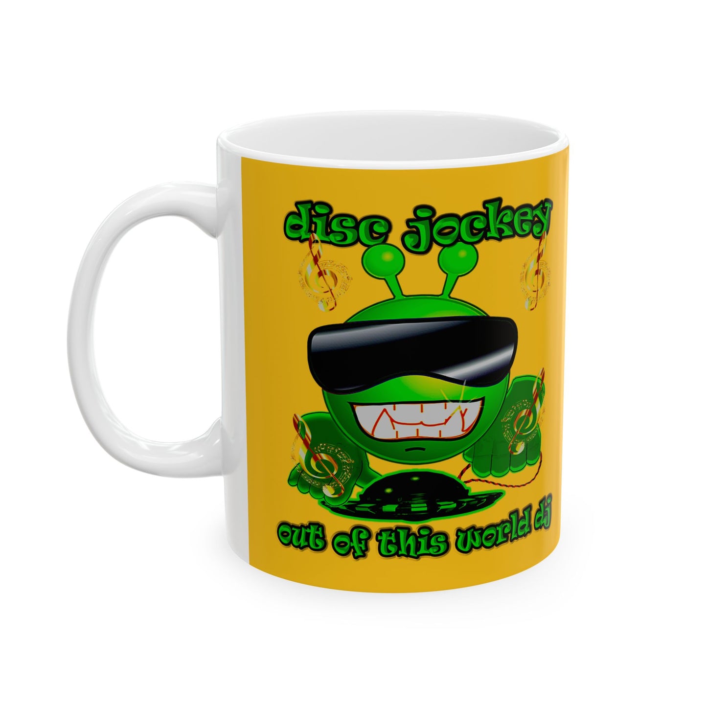 disc jockey - White Mug (yellow)