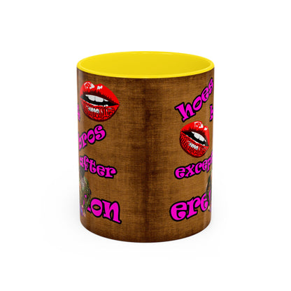 hoes b4 bros - Accent Mug (brown papyrus)