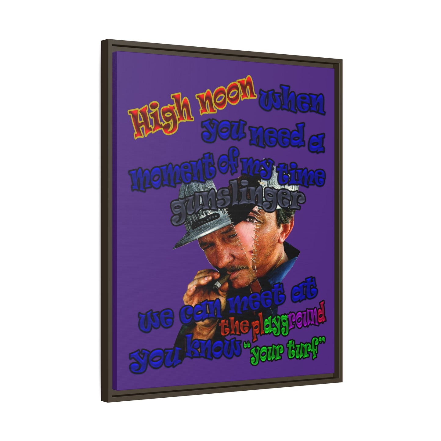 high noon - framed canvas art (purple)