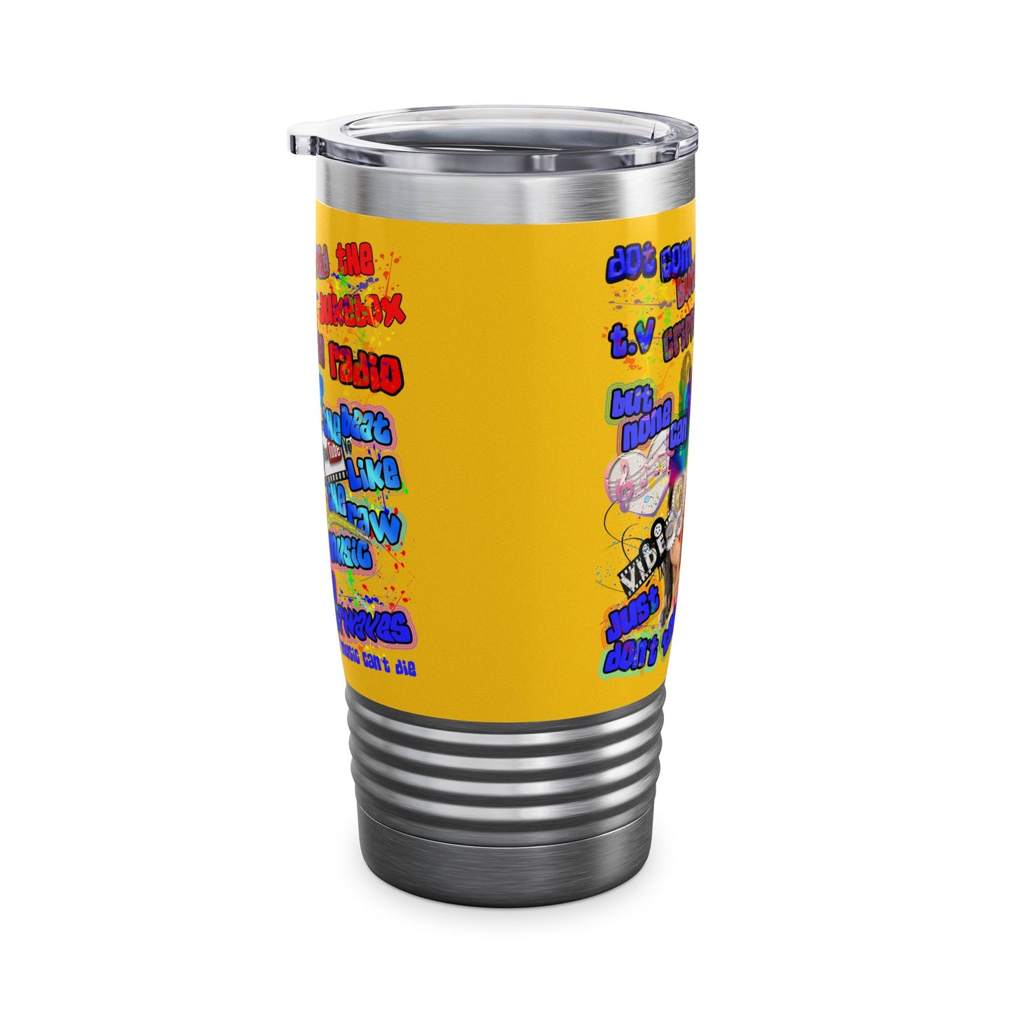 drop the beat - Ringneck Tumbler, 20oz (yellow)