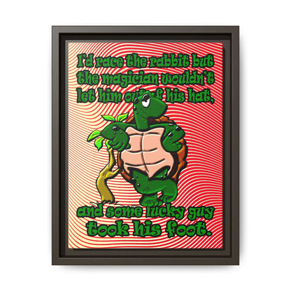 turtle race - framed canvas art (yellow-orange wave)