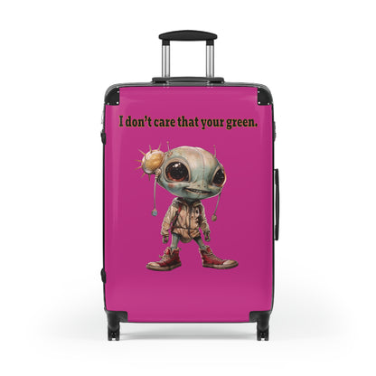 I don't care that your green - Suitcase (pink)
