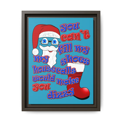 santa's shoes - framed canvas art (turquoise)