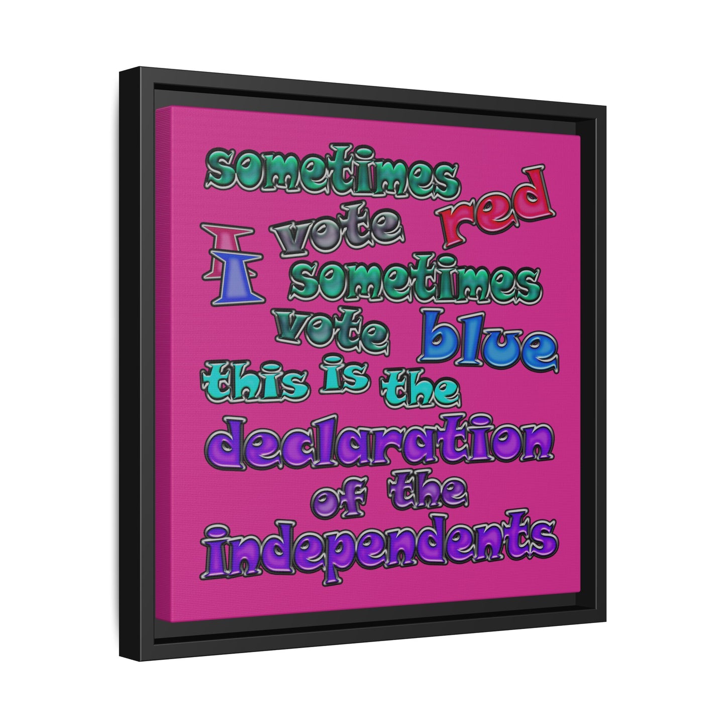 declaration of the independents - framed canvas art (pink)