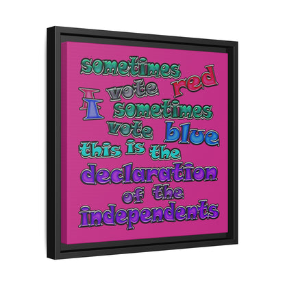 declaration of the independents - framed canvas art (pink)