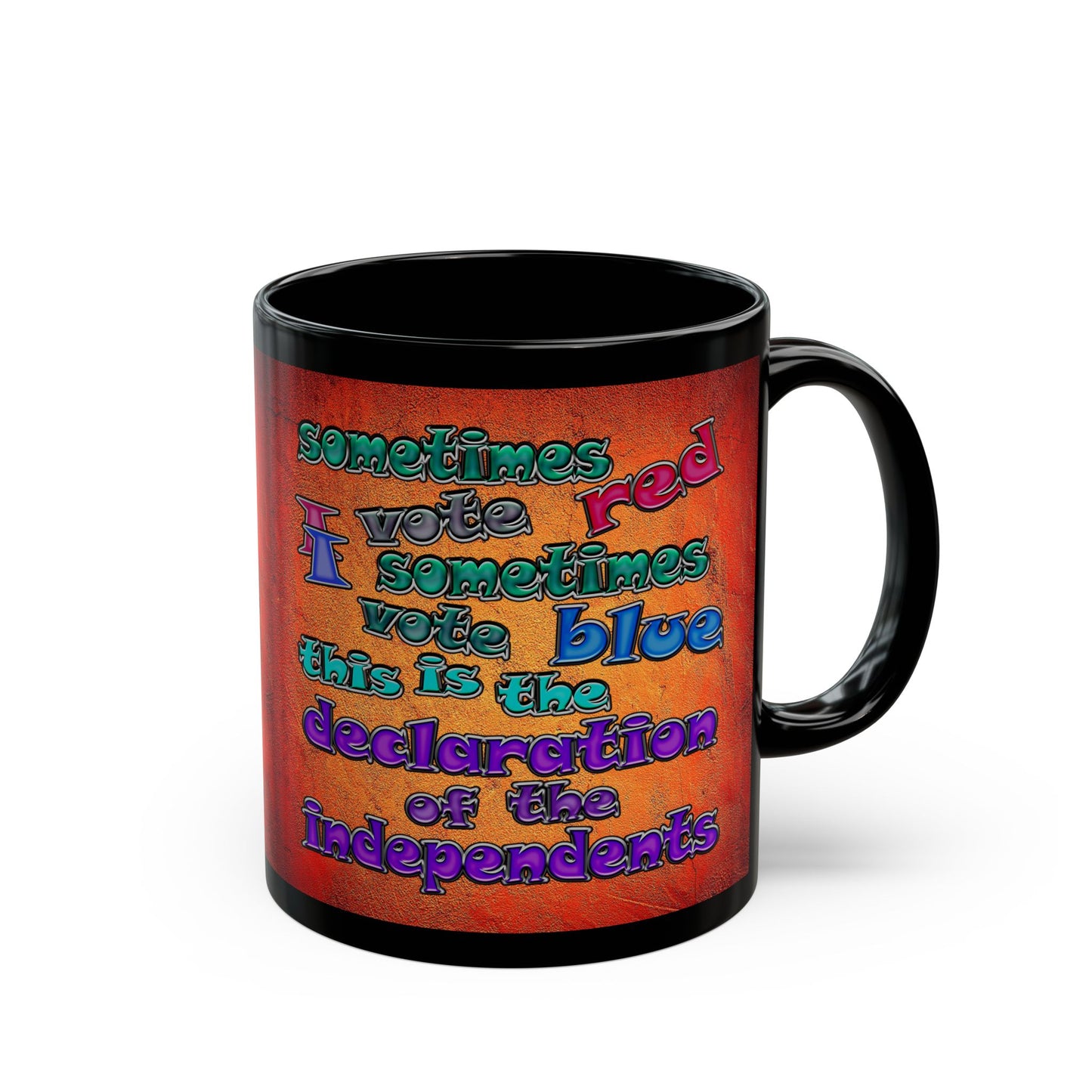 declaration of the independents - Black Mug (burnt orange)