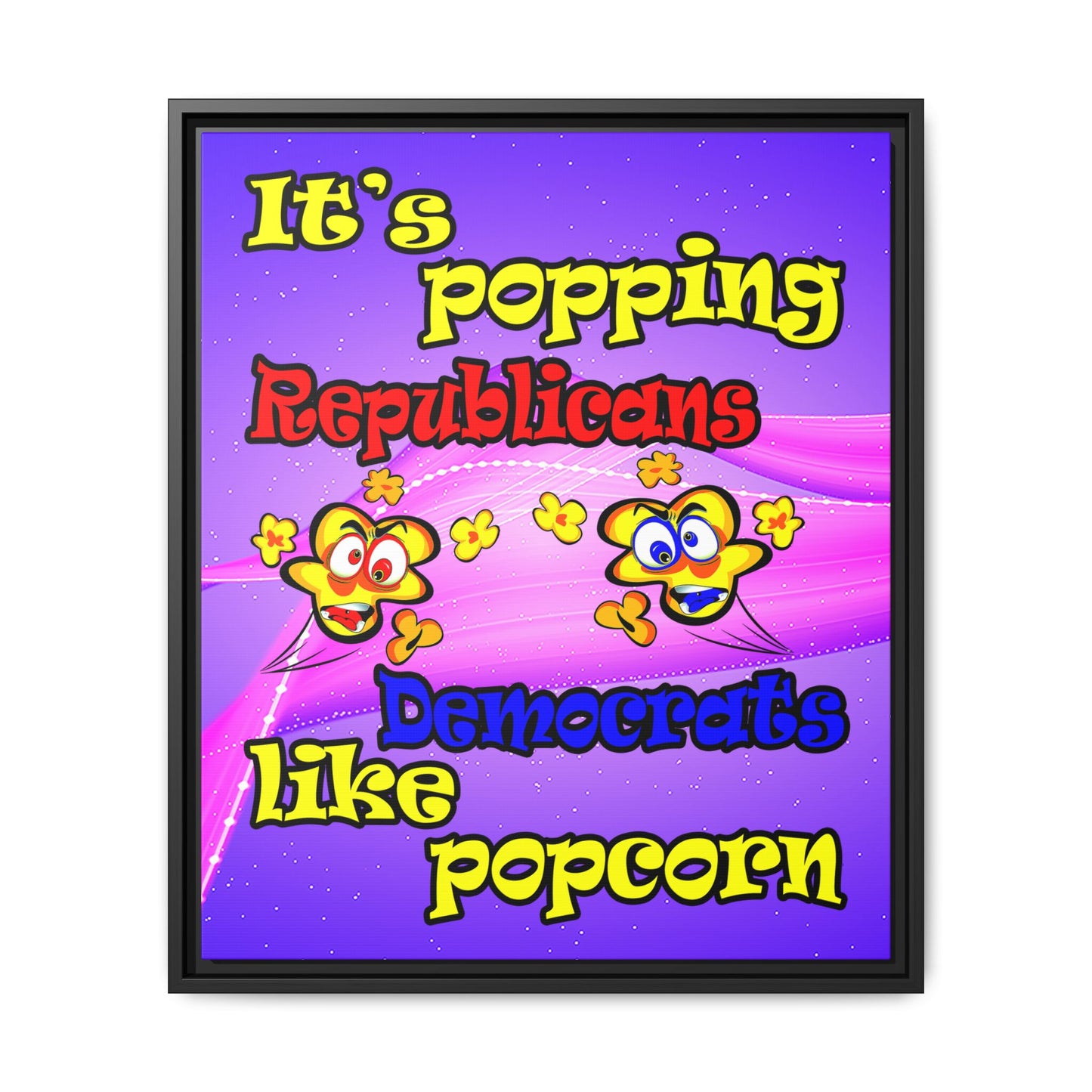 popping like popcorn - framed canvas art (purple-pink wave)