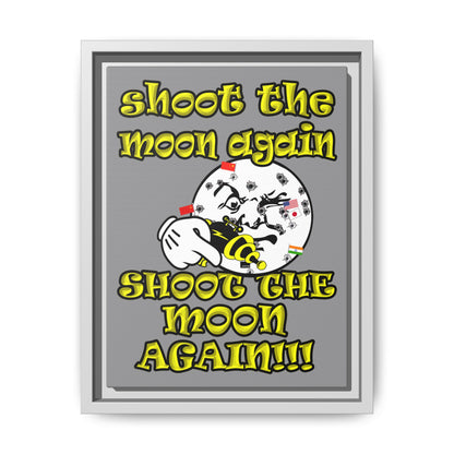 shoot the moon again - framed canvas art (grey)