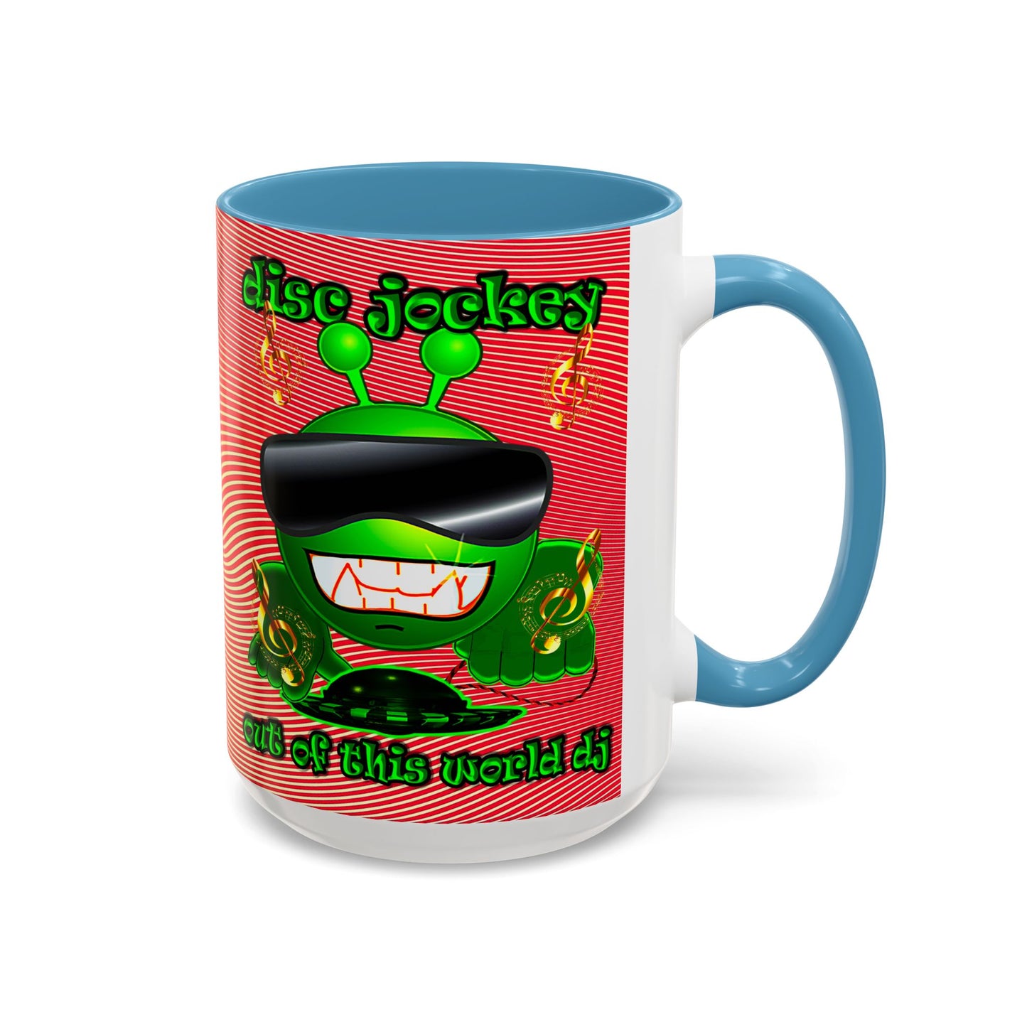 disc jockey - Accent Mug (yellow-orange wave)