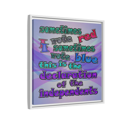 declaration of the independents - framed canvas art (light blue-pink wave)