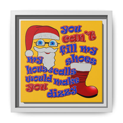 santa's shoes - framed canvas art (yellow)