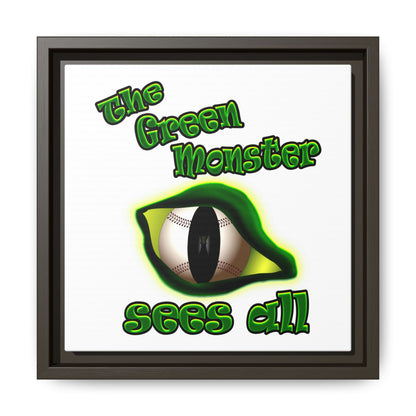 green monster - framed canvas art (white)