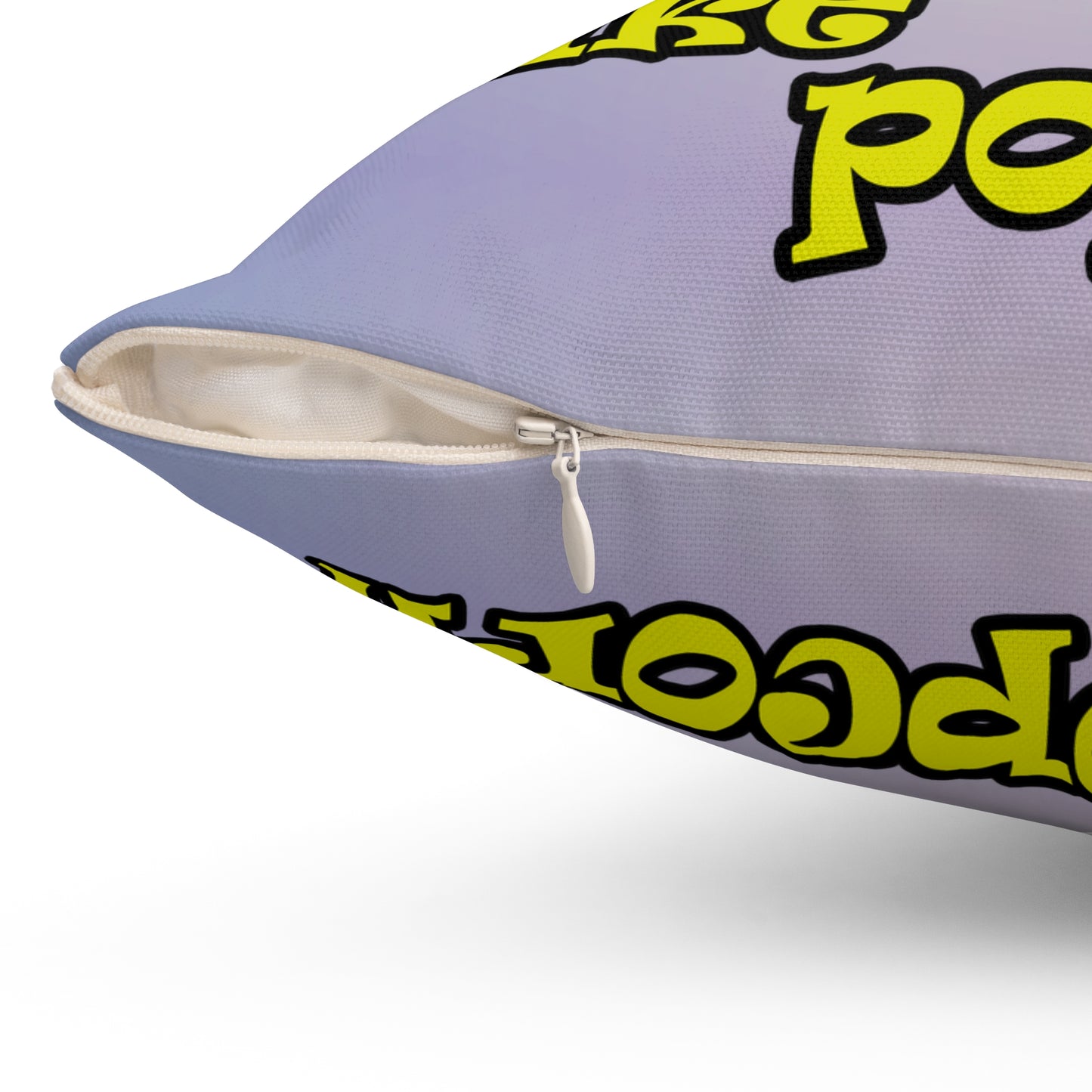 popping like popcorn - Spun Polyester Square Pillow - (light blue-pink wave)