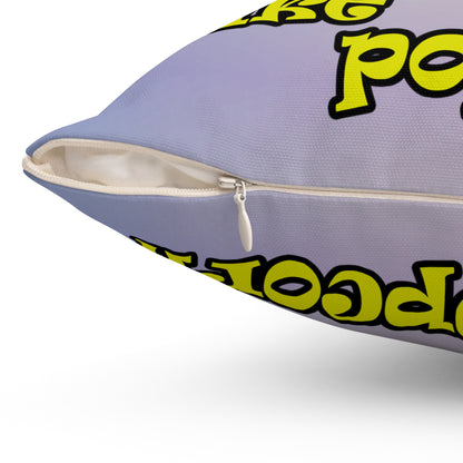 popping like popcorn - Spun Polyester Square Pillow - (light blue-pink wave)