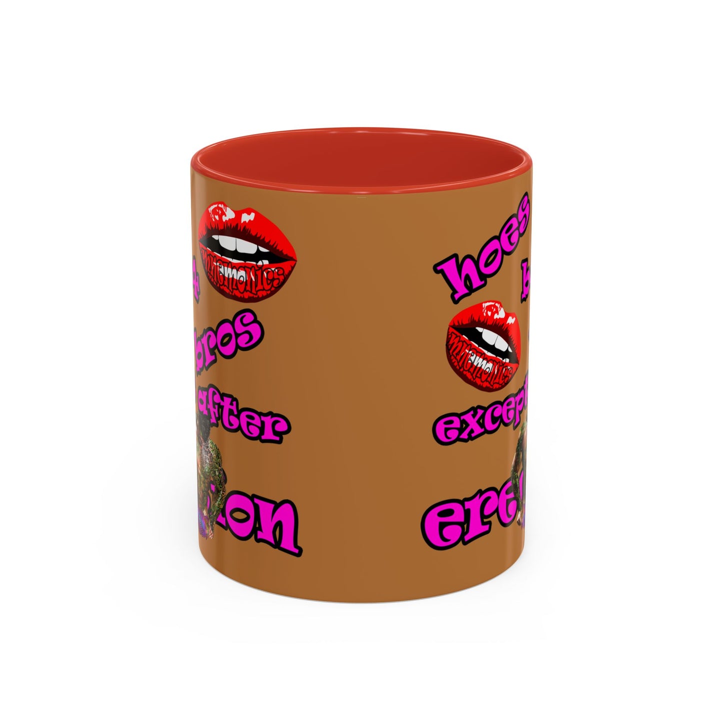 hoes b4 bros - Accent Mug (light brown)