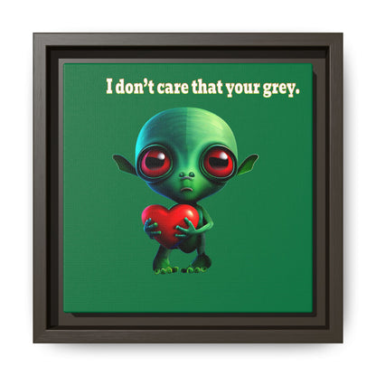 I don't care that your grey - framed canvas art (dark green)