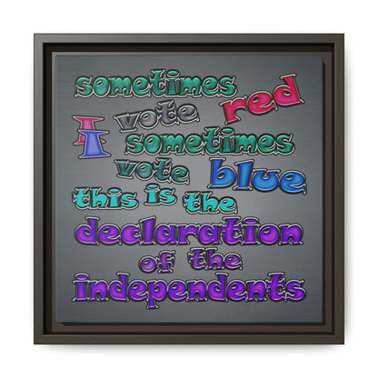 declaration of the independents - framed canvas art (grey-light grey)
