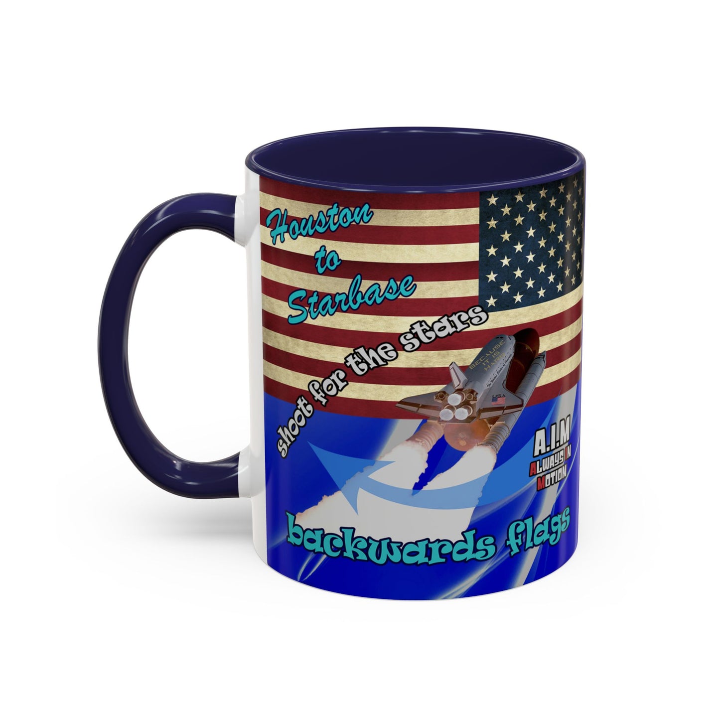shoot for the stars - Accent Mug (blue-white wave)