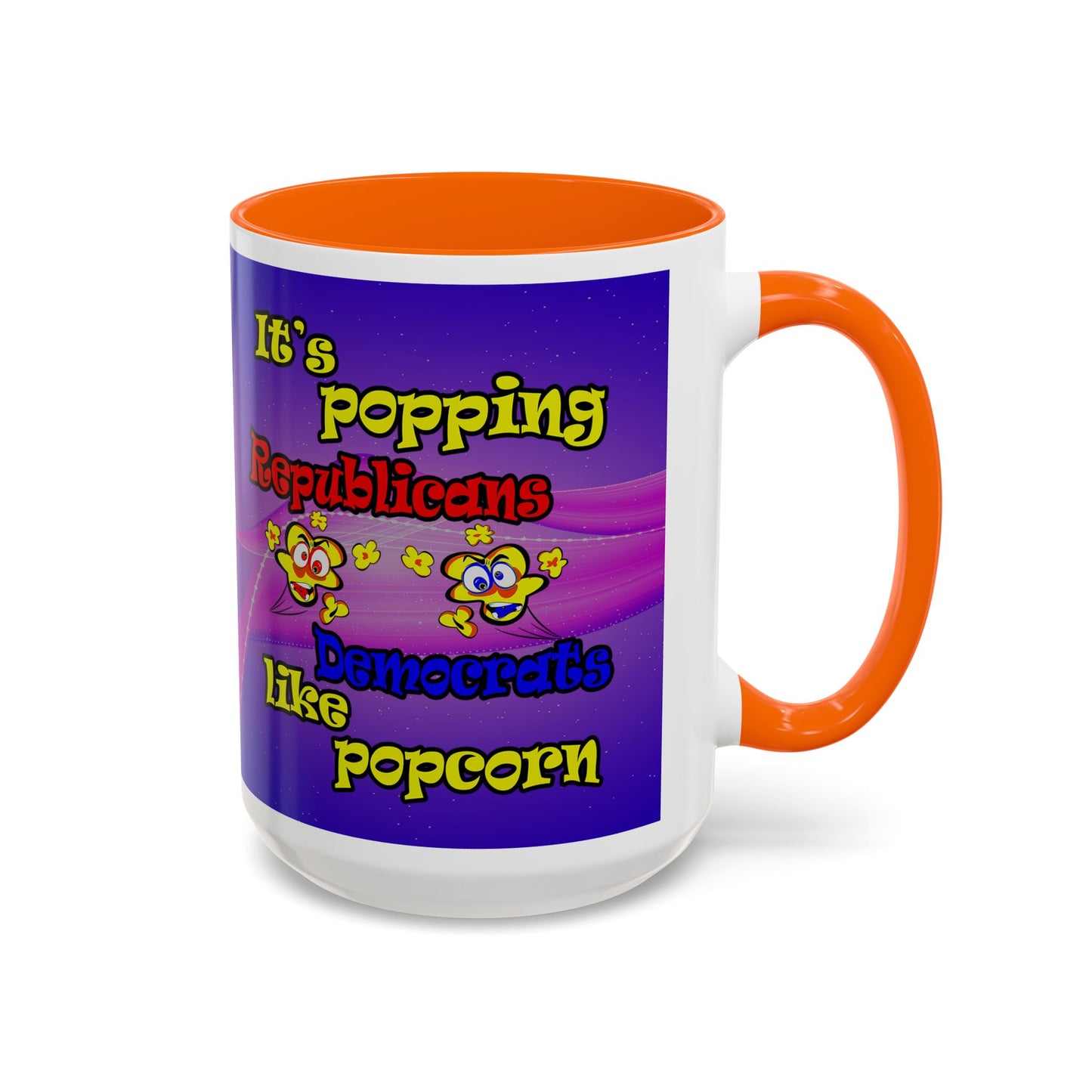 popping like popcorn - Accent Mug (purple-pink wave)