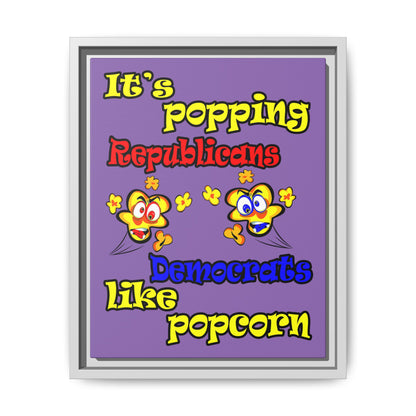 popping like popcorn - framed canvas art (light purple)