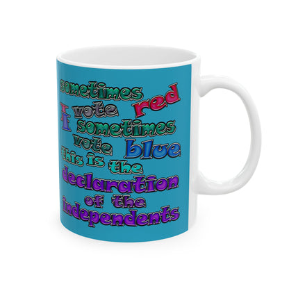 declaration of the independents - White Mug (turquoise)