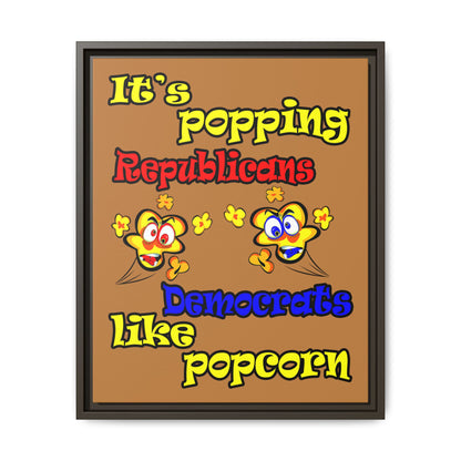 popping like popcorn - framed canvas art (light brown)