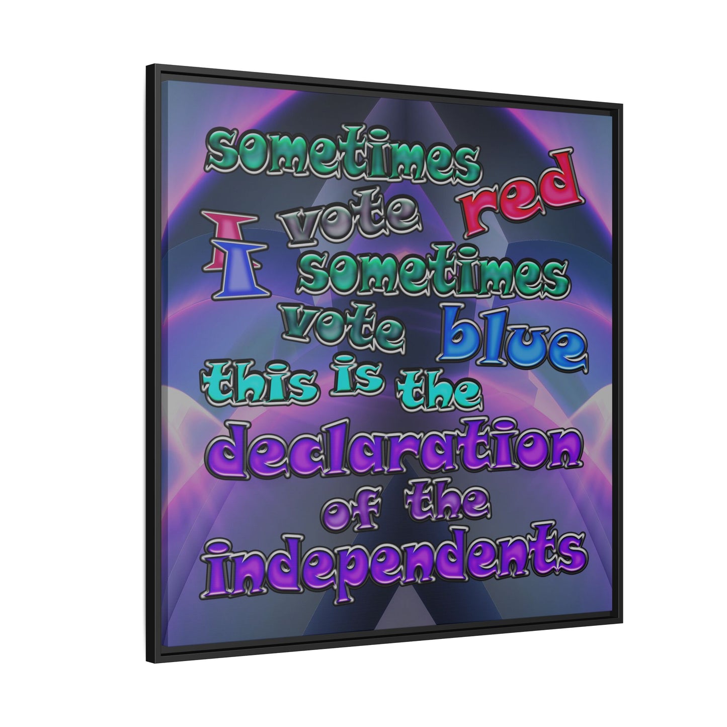 declaration of the independents - framed canvas art (grey-pink wave)