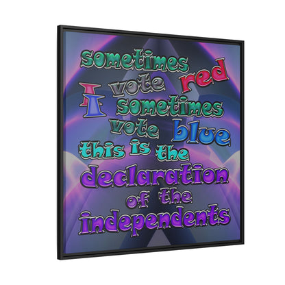 declaration of the independents - framed canvas art (grey-pink wave)