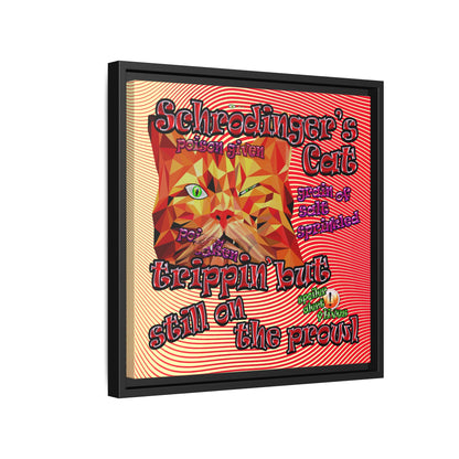 schrodinger's cat - framed canvas art (yellow-orange wave)