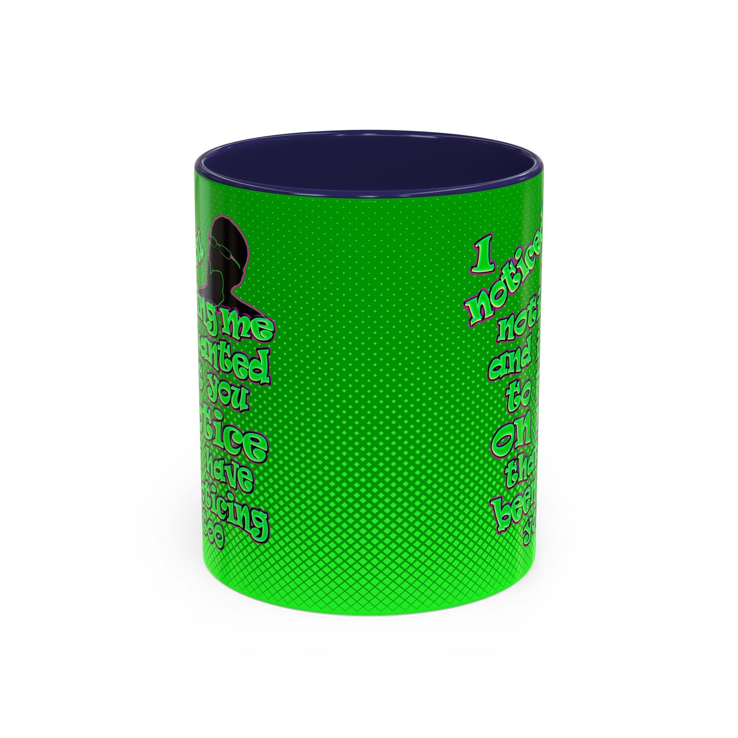 noticed you noticing - Accent Mug (logo green)
