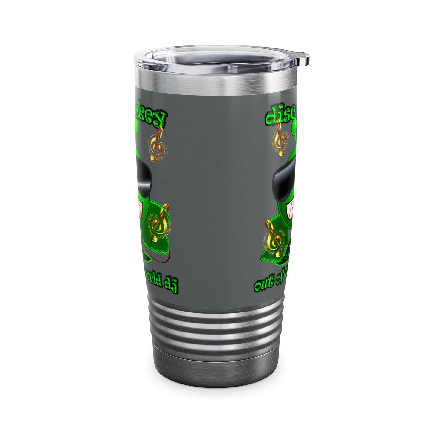 disc jockey - Ringneck Tumbler, 20oz (dark grey)