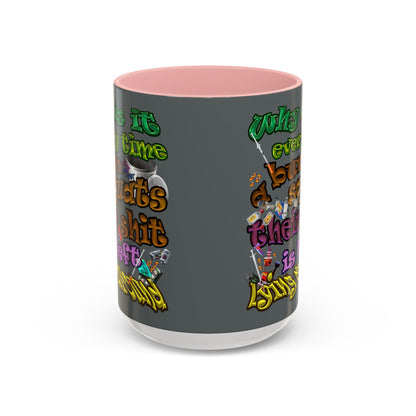 the bum's shit - Accent Mug (dark grey)