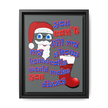 santa's shoes - framed canvas art (dark grey)