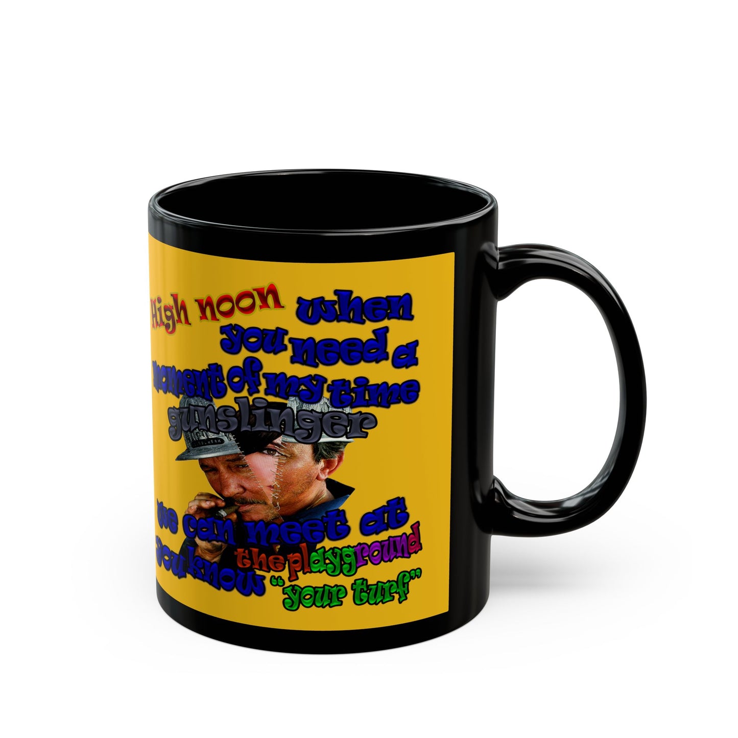 high noon - Black Mug (yellow)