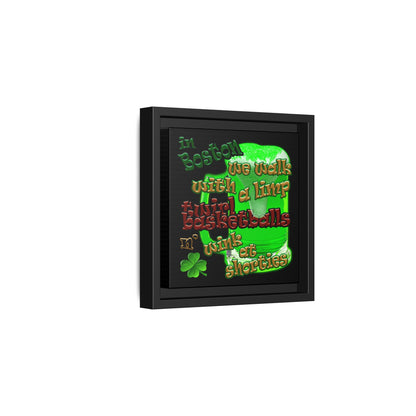 celtics logo - framed canvas art (black)