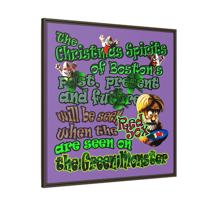 christmas spirits of boston - framed canvas art (light purple)