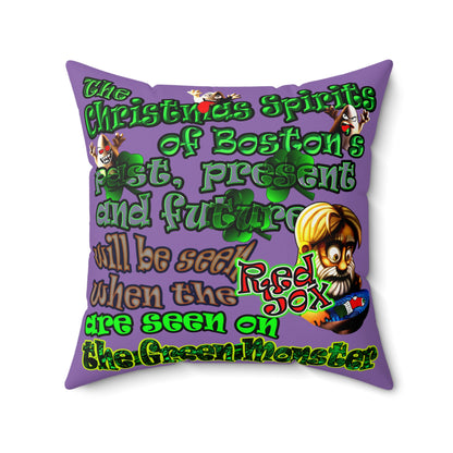 christmas spirits of boston - Faux Suede Square Pillow - (light purple)