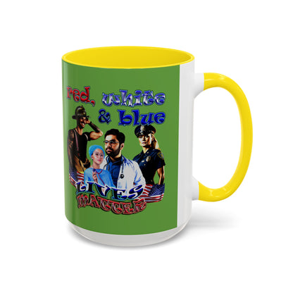 rw&b lives matter - Accent Mug (green)