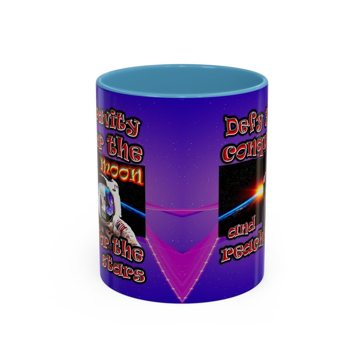 defy conquer reach - Accent Mug (purple-pink wave)
