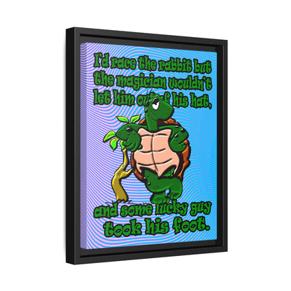 turtle race - framed canvas art (light blue-purple wave)