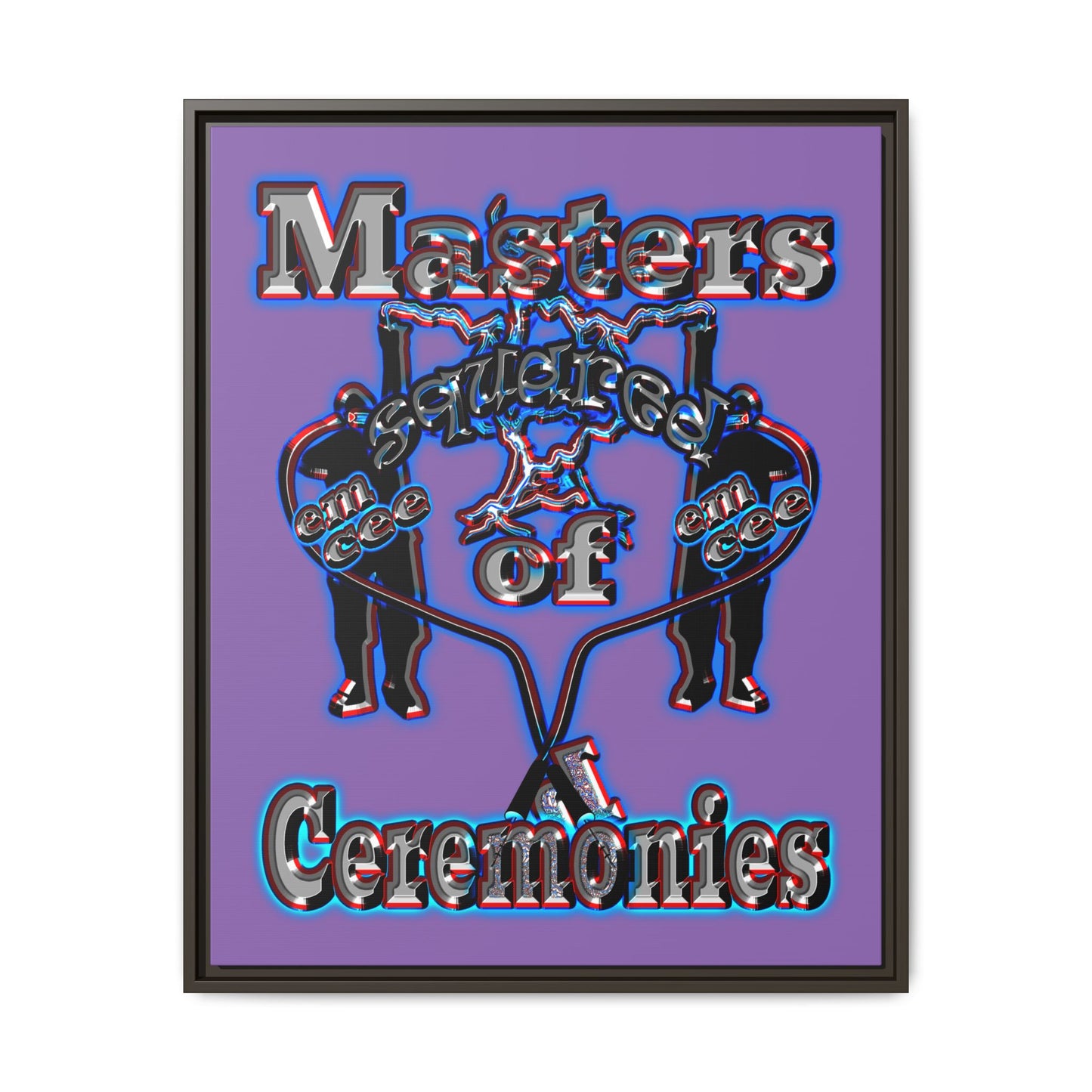 em cee squared - framed canvas art (light purple)