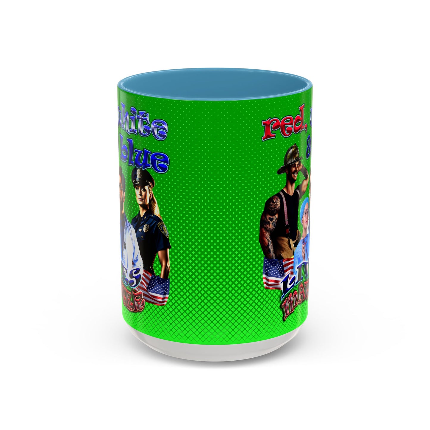 rw&b lives matter - Accent Mug (logo green)
