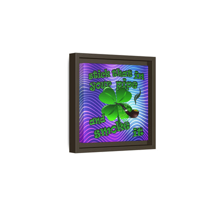 stick that in your pipe and smoke it - framed canvas art (purple wave)